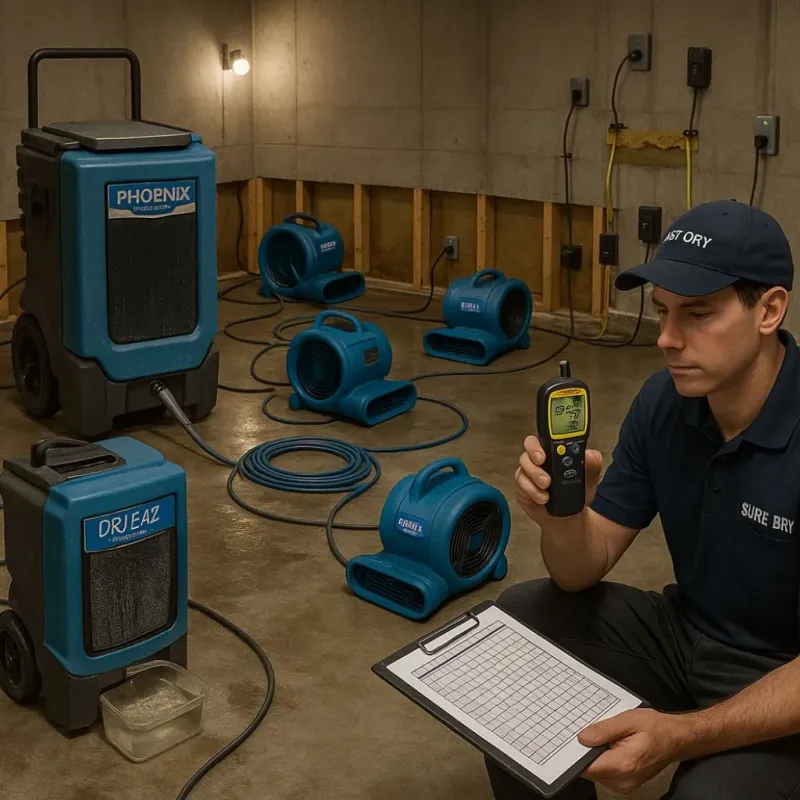 Structural Drying and Dehumidification process in University Park, MD